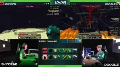 Minecraft speedrun semifinals split-screen Ender Dragon battle