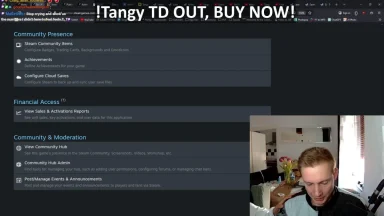 Steam dashboard with promotional banner and webcam overlay