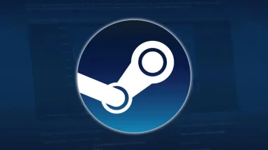 Steam logo on blue background