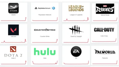 Popular gaming and streaming service logos collection