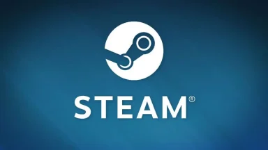 Steam logo on blue background
