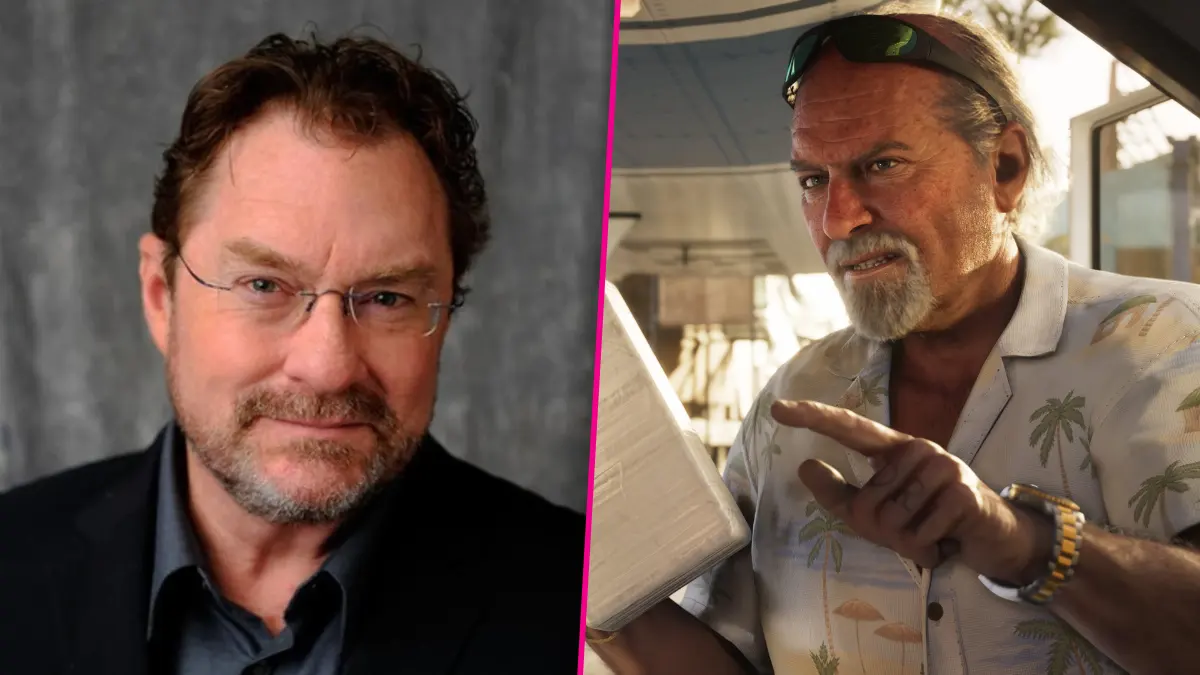 Split image of two bearded men in contrasting settings