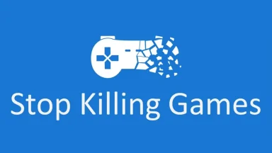 Broken game controller, 'Stop Killing Games' text.