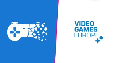 Video Games Europe logo, shattered controller design