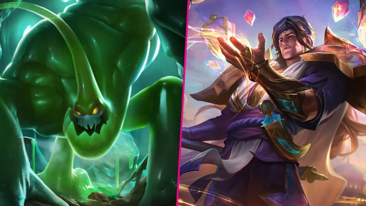 Two fantasy game characters ready for battle