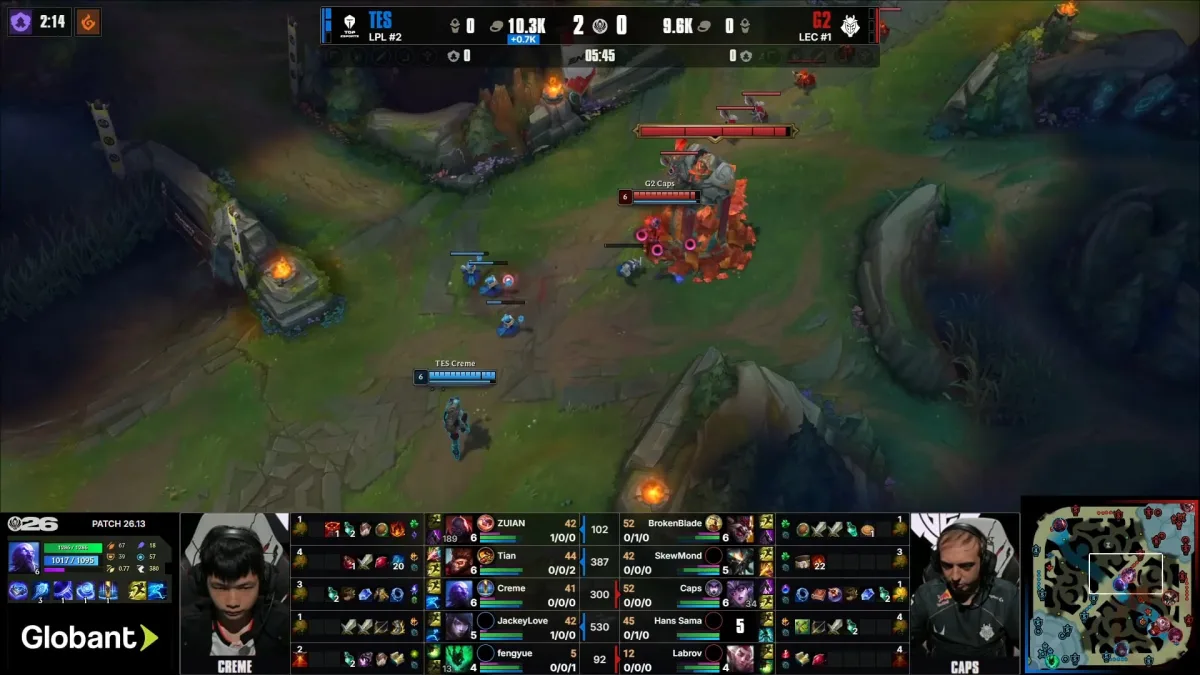 League of Legends esports match mid-lane action