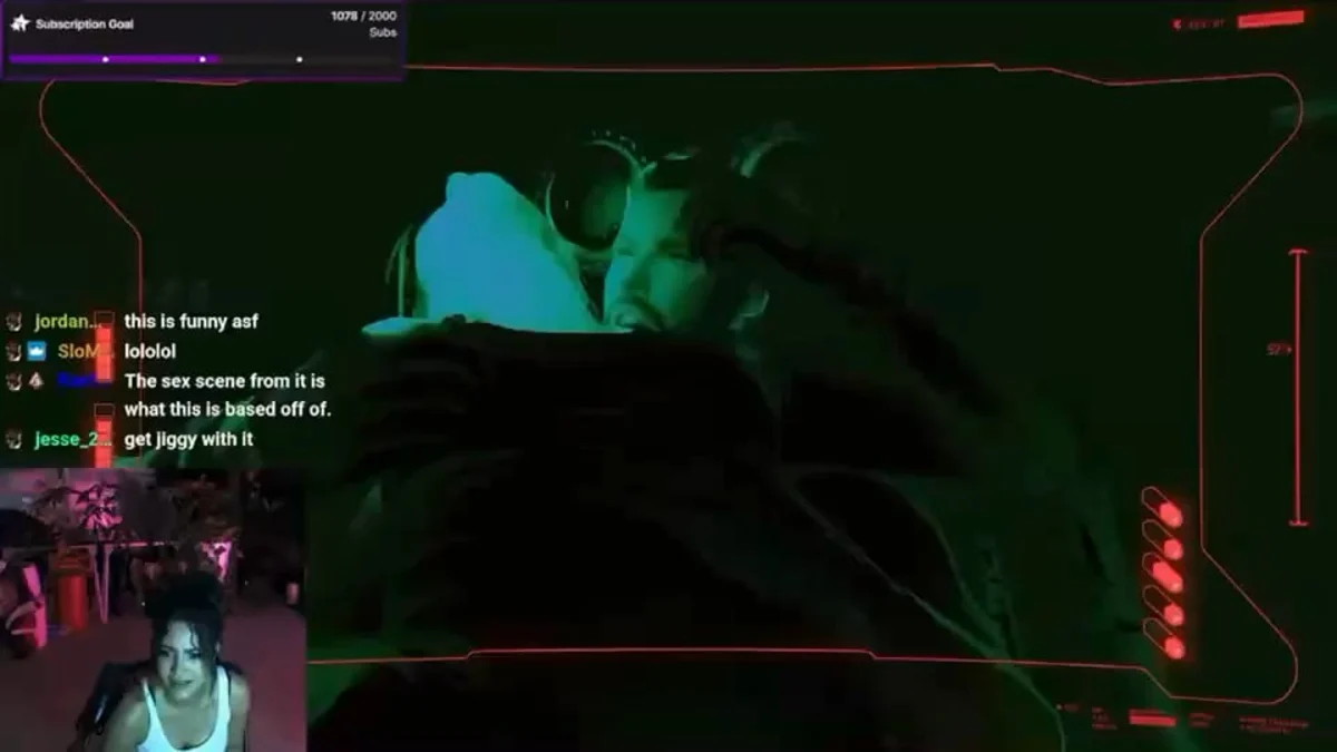 Streamer reacts to sci-fi scene during live broadcast