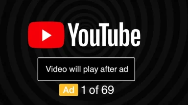 YouTube video ad countdown screen