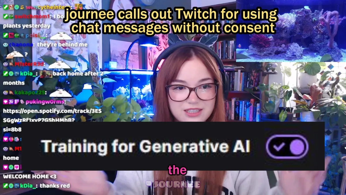 Streamer criticizes Twitch AI training setting using chat messages