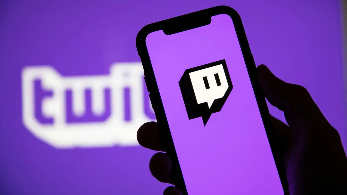 Twitch logo on smartphone screen