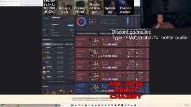 Gaming livestream showing League of Legends stats screen