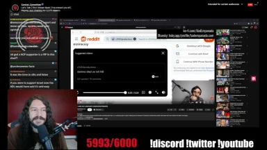Streamer discussing Reddit post during live broadcast.