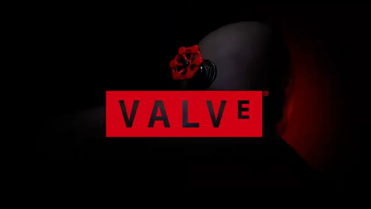 Valve logo with red valve handle silhouette