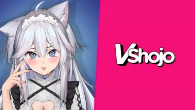 Anime character with cat ears and Vshojo logo