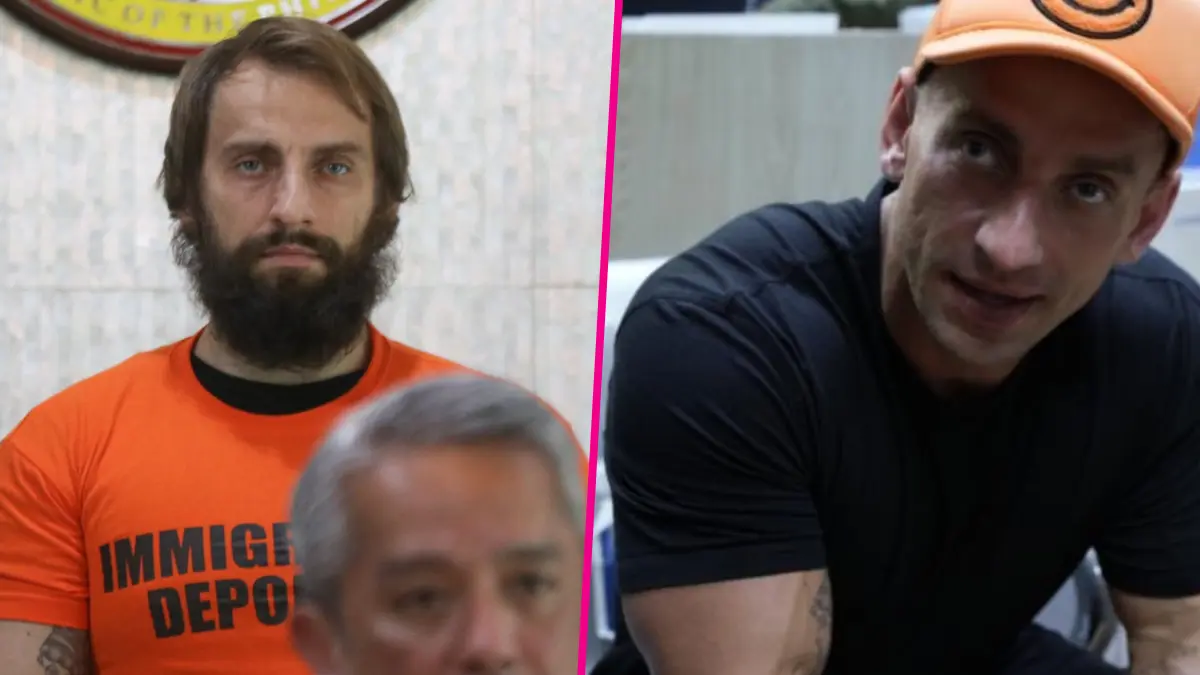 Two men shown in contrasting settings