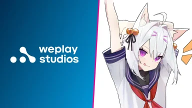 WePlay Studios logo with anime character illustration