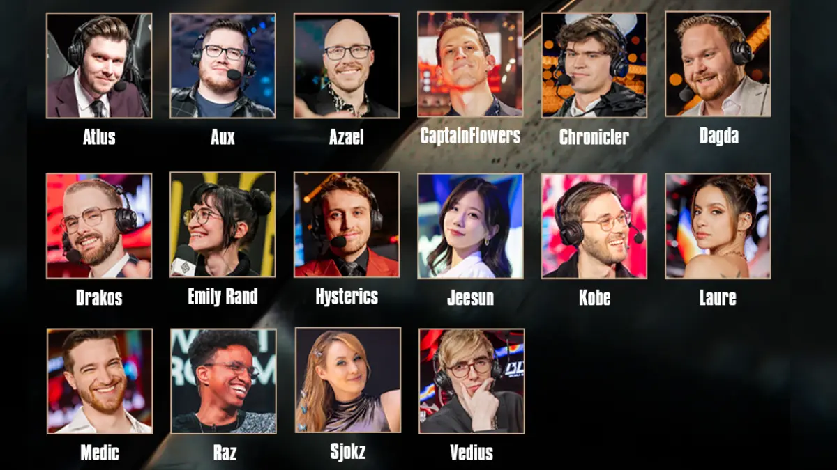 Esports casters and analysts group photo