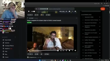 Streamer reacting to Reddit post during live broadcast