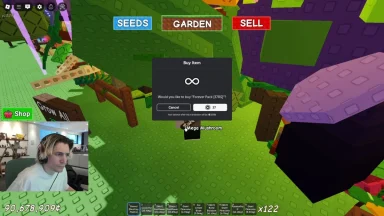 Game screen with shop and buy options