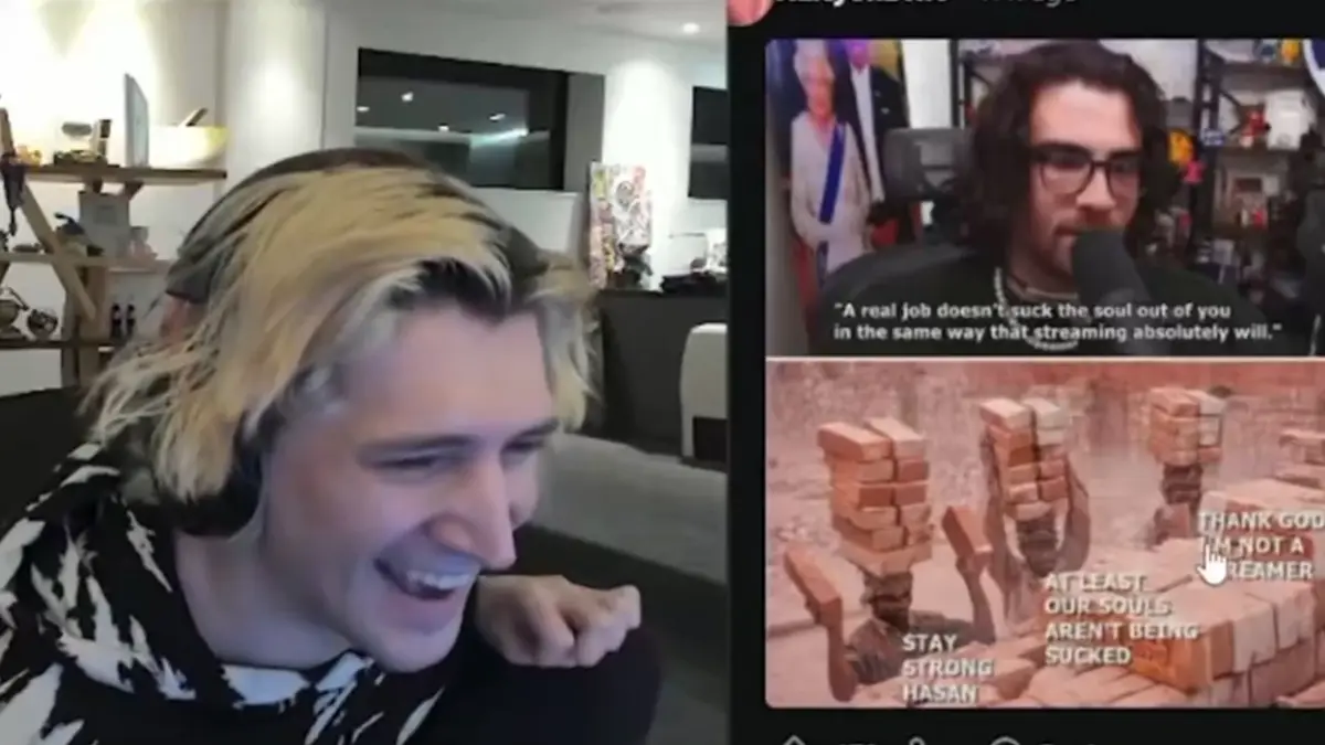 Streamer laughing at meme during live broadcast